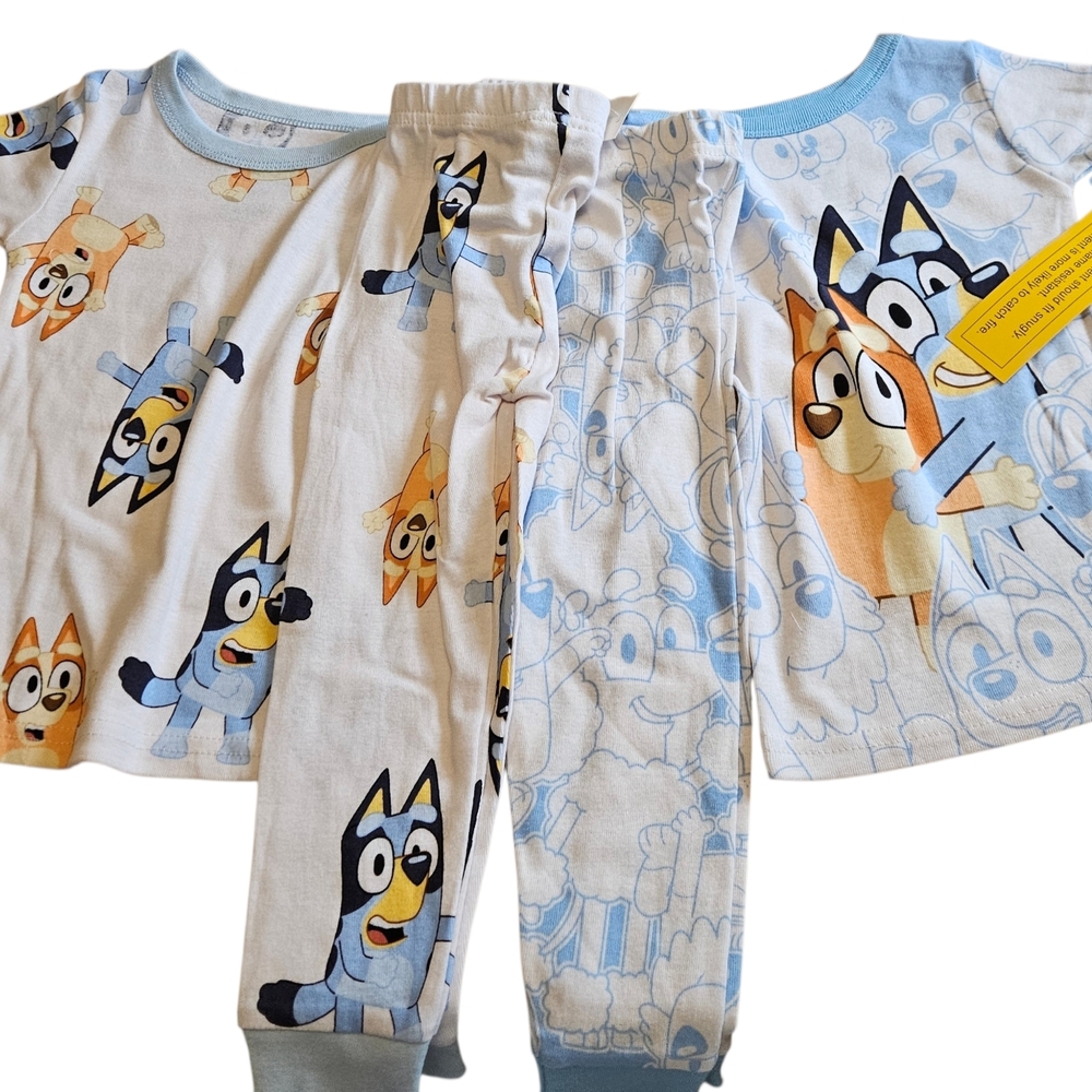 Bluey Bingo Toddler Pajama Set 3T NWT 4 Piece Sleep Set Kids Bluey PJs - Picture 2 of 5